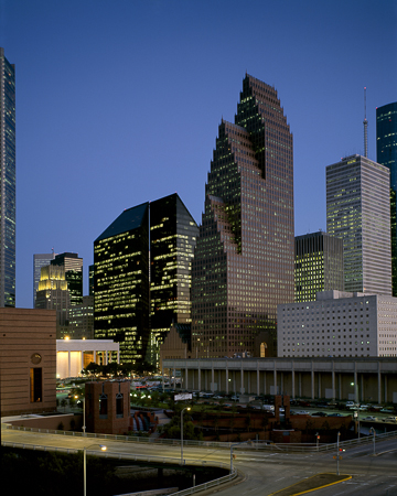 Photo of the skyline of Houston, TX.